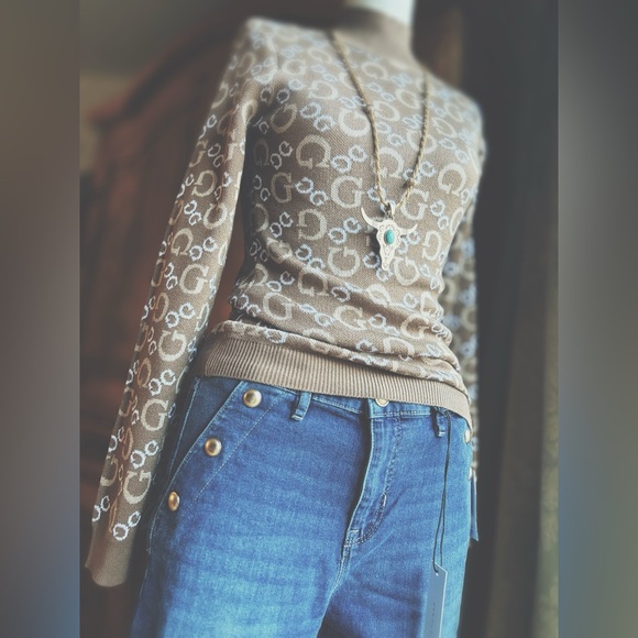 Denim / Detailing Gold Tone Studded Faux Pockets - Picture 6 of 10